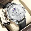 Marca Suiza Cronógrafo Deportivo Multifuncional Fase Lunar Reloj para Hombre Reloj de Cuarzo Transmisión en Vivo Dropshipping