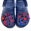 Charms y hebillas de zapato de la serie Spider-Man, accesorios de zapato de goma blanda de PVC, decoraciones para Crocs