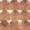 Colar com Pingente Cruzado Europeu e Americano Joias Doces e Descoladas Coração Borla Estrela e Lua Corrente Personalizada Corrente Clavicular para Mulheres