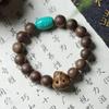 Pulsera de Agarwood Kalimantan Black Oil con Madera de Caqui Negro Cinco Sutras Pulsera Corrediza Boutique Wen Play Pulsera de Cuentas de Buda