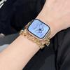Conector Creativo Doble Cadena Forma de Corazón Correa de Metal para Reloj Adecuado para Apple iWatch Generación 11 10/987Ultrase