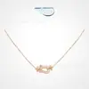 Collar Colgante Nudo Infinito Full Diamond Oro Rosa Rubí Full Diamond Fred Cierre de Herradura Cadena para Clavícula Cadena de Cuello