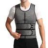 Chaleco fuerte de control abdominal para hombre con doble velcro para moldear la cintura, estilo cremallera, chaleco deportivo ajustado para sudar