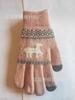 Guantes de Punto Fino de Suministro Directo de Fábrica, Doble Capa, Compatibles con Pantalla Táctil, con Patrón Jacquard de Ciervo, Guantes Cálidos de Invierno con Forro de Felpa