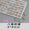 Alternativa aos Strass de Vidro K9 Octogonal Rosa Multifacetado 8mm Brilhantes Grandes Fundo Pontiagudo Strass para Arte de Unhas DIY