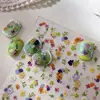 Yitu Adesivos para Unhas Arte de Unhas com Padrão de Formigas Embotado Jardim Monet Coloridos Fofos Florais Doces Decorativos Yt5601