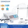 ZONESUN 0.5-50ML Máquina de enchimento com bomba peristáltica de 10 cabeças perfume óleo essencial líquido oral solvente enchimento quantitativo