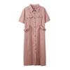 Vestido de Verano de Manga Corta para Mujer Tallas Grandes Inno con Bolsillos Grandes, Cintura Ajustable, Longitud Media, para Oficina 141990