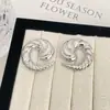 Novos Produtos Transfronteiriços Moda Europeia e Americana Brilhantes Brincos de Metal de Alta Qualidade Verão Brincos de Aço Inoxidável Joias para Orelha Feminina Atacado