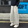 Pantalones Versátiles de Corte Curvo Estilo Americano Nuevos, Pantalones Casuales Sueltos de Moda para Hombre, Temporada de Otoño, Rectos con Caída, Patchwork