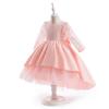 Cross-border ebay novo vestido das meninas malha de malha de mangas compridas vestido de cauda das meninas traje de festa de aniversário das meninas