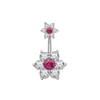 Venda Direta da Fábrica Flor de Zircônia com Inlay de Cobre Moda Pétala E-commerce Transfronteiriço Mais Vendido Joia para Piercing Argola de Umbigo Prego de Umbigo