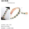 Pulseira Magnética Redonda Popular com Pedras Inteiras Transfronteiriça Moda Europeia e Americana Fecho de Linha Única Pulseira Magnética Antiestática para Mulheres em Estoque