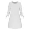 Deseo Amazon eBay primavera verano otoño vestido de color sólido europeo y americano vestido casual de cuello redondo vestido de encaje