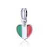 Amazon Venda Quente Bandeira Italiana Pulseira Liga Óleo Caindo Cor Amor Pulseira Pingente Colar Pingente Acessórios