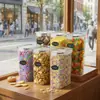 Frasco Sellado de PP de Grado Alimenticio de Gran Capacidad de 4L, Caja Transparente para Almacenamiento de Granos, Frasco para Almacenamiento de Granos de Café, Snacks y Productos Secos