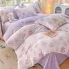 Conjunto de cama de quatro peças espesso e quente para o inverno, com um novo design de veludo de leite dupla face, adequado para dormitórios e quartos