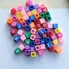 Contas Quadradas de Letras Sorridentes Material para Miçangas Corrente de Celular Ins Contas Joias DIY Acessórios para Pulseira Colar Colorido