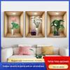 3D vasos adesivos corredor corredor escadas pintura decorativa Restaurante Hotel planta flor adesivos parede mural
