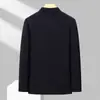 Casaco de Lã Estilo Chinês com Botões, Novo Modelo Outono/Inverno, Forro de Penas Removível, Casaco de Lã Dupla Face, Roupa Externa Masculina