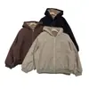 2025 Nuevo Invierno Chic Coreano Casual Elegante Suelto Chaqueta de Algodón de Cordero para Mujer Chaqueta Reversible Cálida de Algodón