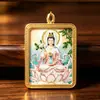 Venta al por mayor de fábrica, Thangka de Loto Guanyin pintado en oro hecho a medida, Varias figuras de Loto Guanyin, Colgantes de Guanyin de Cuatro Brazos
