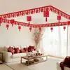 Set de Decoración de Habitación de Boda Shangmit para el Nuevo Hogar de los Novios, Sala de Estar, Decoraciones Colgantes con el Carácter de Doble Felicidad, Decoraciones de Techo, Guirnaldas de Boda