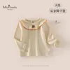 Nueva colección de otoño: Ropa para niñas de grado A, suave y cómoda, con cuello con volantes y mangas largas, perfecta como capa base para bebés.