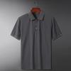 Camisa polo de manga corta de seda helada drapeada para hombre, verano, estilo coreano, camiseta de solapa ligeramente madura, moderna, guapa, casual, manga corta