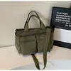 Bolsa de Veludo de Grande Capacidade Nova Chegada Verão 2025 Estilo Coreano Literário Bolsa de Ombro Transversal Estilo Minimalista Bolsa Tote com Múltiplos Bolsos