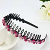 Tiara de Strass com Dentes Amazon, Presilha de Cabelo de Strass Antiderrapante, Grampo de Cabelo Feminino Elegante e Versátil, Acessório de Cabelo para Lavar o Rosto, Tiara