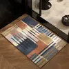 Alfombrilla de Piso para Baño, Alfombra Absorbente de Agua Antideslizante, Felpudo Resistente a la Suciedad para Inodoro, Felpudo de Estilo Retro Americano para Uso en Baño