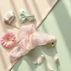 Grampo Grande de Malha Plissada Suave para Mulheres 2025 Novo Grampo de Cabelo de Primavera de Alta Qualidade Clip de Tubarão para Parte de Trás da Cabeça Acessório de Cabelo