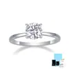 Ranking de Ventas Europeo, Americano, Japonés y Coreano Anillos de Moissanita Plata S925 Chapado en Platino Anillos de Compromiso para Mujer Estilo Simple Venta al por Mayor