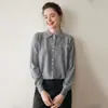 Cárdigan de Punto de Cachemira para Mujer con Cuello Polo, Parte Delantera Corta y Parte Trasera Larga, Cárdigan de Punto de Longitud Media, Ropa de Punto, Ropa de Punto de Cachemira Holgada