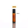 Botella Marrón Rollerball para Aceite Esencial, Botella para Líquido de Esencia, Botella de Recarga para Aceite de Masaje y Perfume, Botella Mezcladora Portátil para Muestras de Productos de Cuidado de la Piel