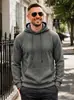 Moletom masculino quente, casual, solto, com capuz e cordão, jacquard xadrez pequeno, estilo retrô americano, transfronteiriço, cor sólida
