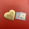 Insignia Corporativa Personalizada Logo Oro Puro 999 Pastel de Corazón Dulce Regalo de Confesión para Novia Lote de Oro Shuibe