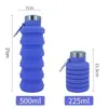 Garrafa de Água Dobrável de Silicone de Grau Alimentício Transfronteiriça, Copo de Água Dobrável de Grande Capacidade para Esportes ao Ar Livre, Copo de Água Retrátil Portátil para Viagem