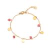 Pulsera Europea y Americana Transfronteriza de Jade Retro de Acero Inoxidable con Discos de Piedra Natural Colorida, Pulsera de Acero Titanio con Ondas, Estilo Vintage