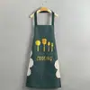 Delantal para Cocina Casera, Impermeable y a Prueba de Aceite, Limpiable con Paño, Delantal de Media Longitud de Aspecto Elegante para Mujer para Cocinar, con Espacio para Imprimir Logo