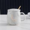 Caneca Cerâmica Estampa Mármore Casal Copo de Bebida Logo Caneca Presente Porcelana Branca Caixa de Presente Presente Corporativo