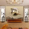 Novo estilo chinês 8D papel de parede para parede de fundo de TV de sala de estar papel de parede para sala de chá decoração de pintura de paisagem estilo chinês tecido de parede para loja de chá