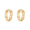 Aogu Moda Transfronteriza Simple Chapado en Cobre Oro de 18 Quilates Geométrico Hueco Aro de Oreja Diseño Femenino Personalidad de Nicho Pendientes Nuevos