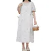 Ropa de Trabajo Floral para Cocina, Horneado, Arte, Manicura, Café, Comercio Exterior Transfronterizo, Estilo Coreano, Cuello Redondo, Estampado de Tulipanes, Delantal