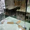 Placa de Suporte para Perna de Mesa Acrílica Cinza Degradê em V, Mesa de Console, Mesa de Centro, Mesa de Escritório, Processamento de Perna de Mesa Suspensa