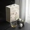 Conjunto de Chá Casual para Presente das Dinastias Tang e Song, Conjunto de Chá Kung Fu com Design Manuscrito Estilo Antigo "Wu Shi Xiaoshen", Conjunto de Chá para Casa