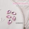 Internet Celebridade Menina Rosa Ponta Fundo Amor Diamante Unha Acessórios Super Flash Coração Torto Multi-facetado Vidro Diamante Cristal Joias