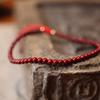 Pulsera de Cinabrio de Mineral en Bruto Natural Año de Vida Rojo Cabeza de Envío Morado Arena Dorada Cuentas de Oro Tejido Cuerda de Mano Cuerda Roja de la Suerte