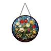 Colgante de Vidrio de Colores con Flor de una Sola Pieza Transfronterizo Decoración de Ventana de Cuatro Estaciones Atrapasoles de Jardín